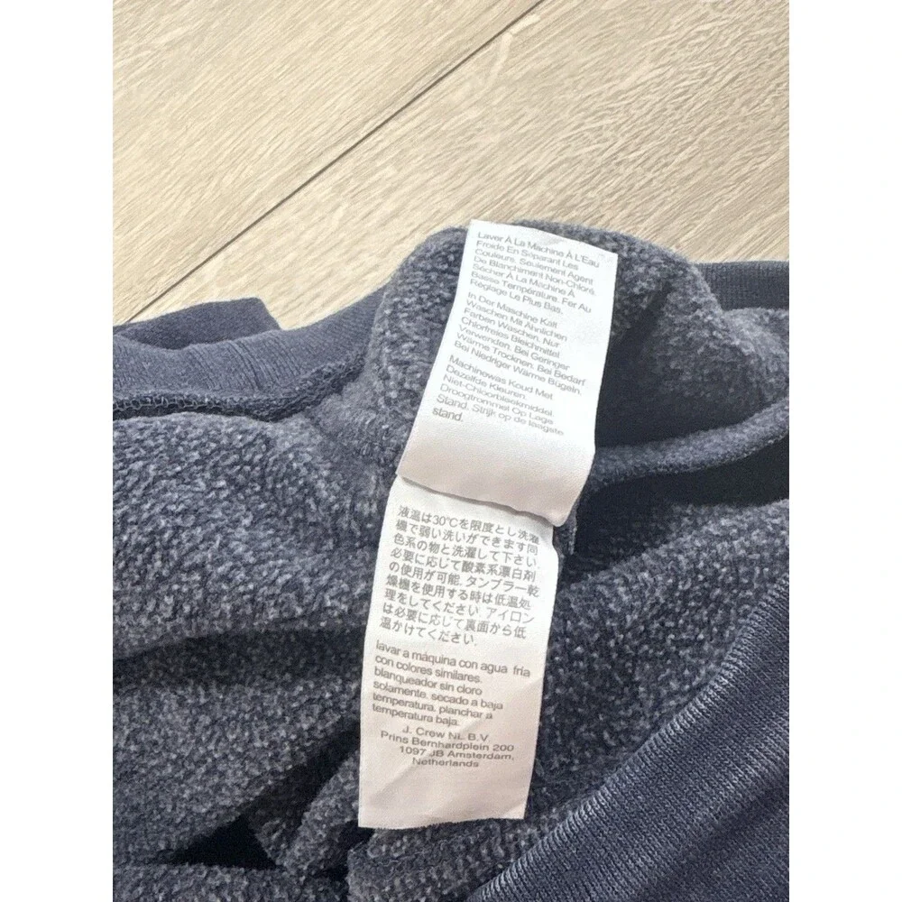 J. Crew Authentic Fleece Washed Denim Blue Fleece Joggers Drawstring Pockets L